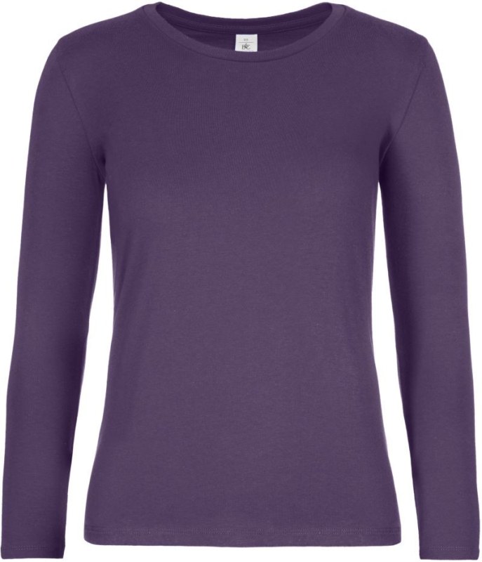 B&C #E190 LSL /women Dámské tričko z&nbsp;těžké bavlny s&nbsp;dl. rukávem 01.008T urban purple - Dámské oblečení trika