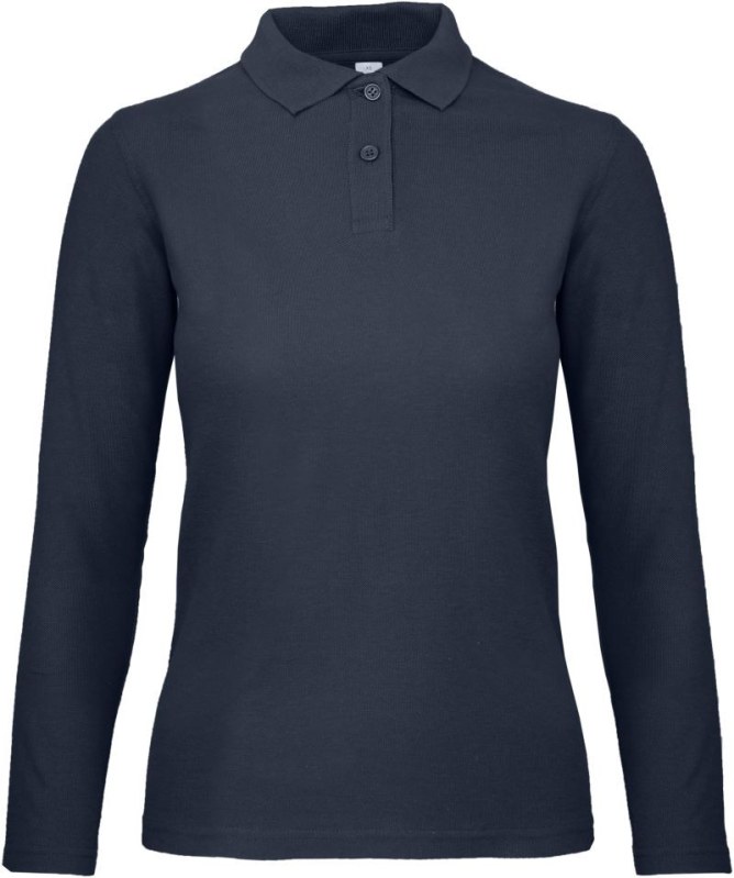 B&C ID.001 LSL /women Dámské piqué polo s dlouhým rukávem 01.0I13 navy