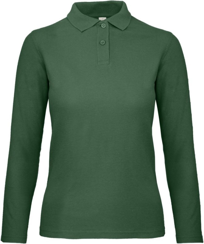B&C ID.001 LSL /women Dámské piqué polo s dlouhým rukávem 01.0I13 bottle green
