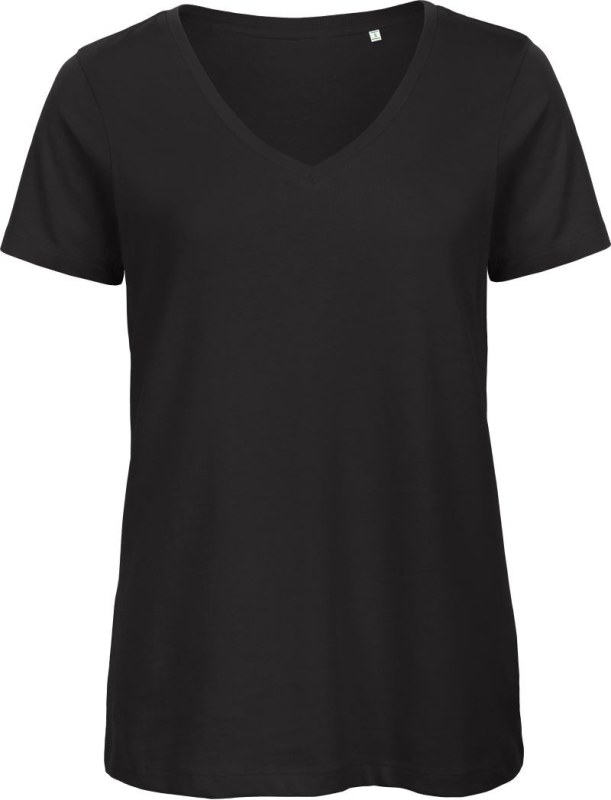 B&C Inspire V T /women_° Dámské tričko s&nbsp;výstřihem do V 01.TW45 black - Dámské oblečení trika