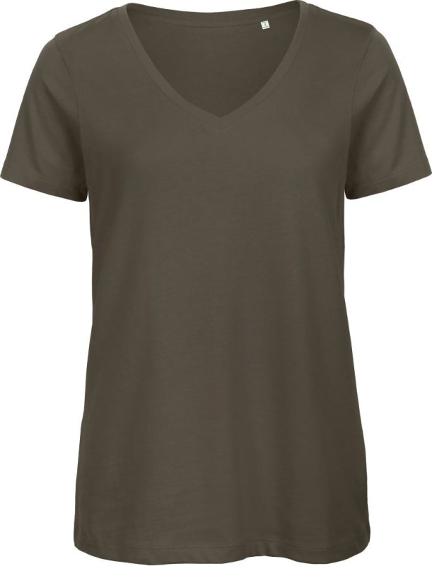 B&C Inspire V T /women_° Dámské tričko s výstřihem do V 01.TW45 khaki