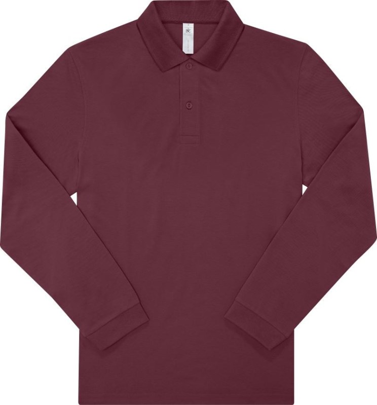 B&C My Polo 180 LSL Piqué polo s dlouhým rukávem 01.U425 burgundy