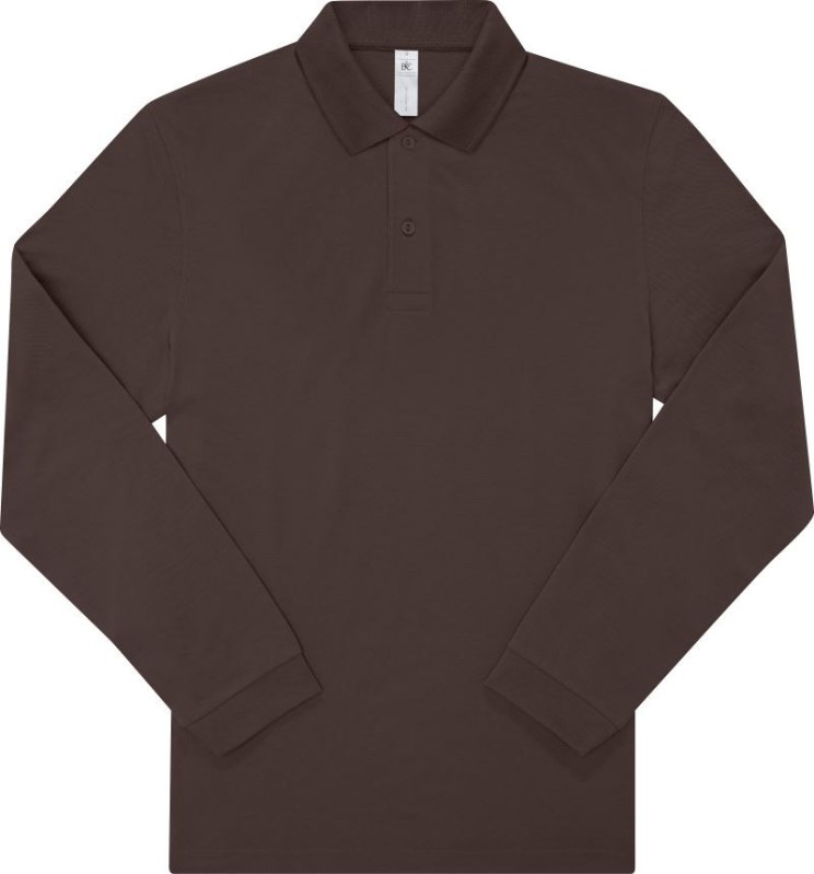 B&C My Polo 180 LSL Piqué polo s&nbsp;dlouhým rukávem 01.U425 roasted coffee - Dámské oblečení trika