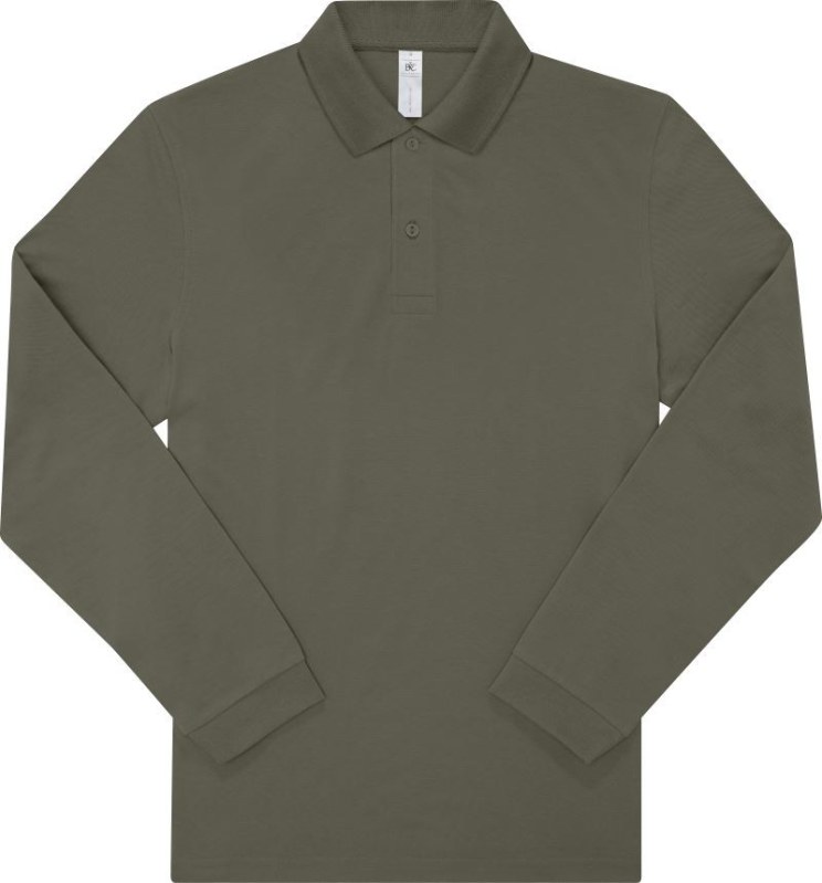 B&C My Polo 180 LSL Piqué polo s&nbsp;dlouhým rukávem 01.U425 camo green - Dámské oblečení trika