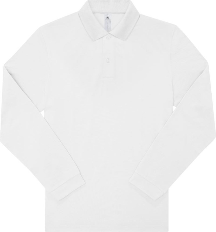 B&C My Polo 210 LSL Piqué polo s dlouhým rukávem z těžké bavlny 01.U427 white