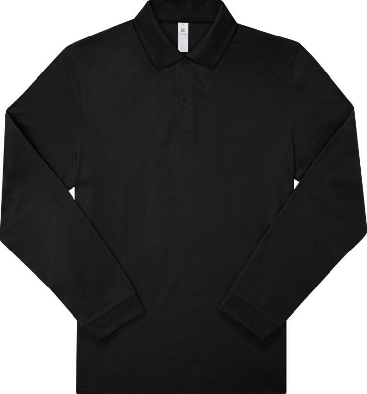 B&C My Polo 210 LSL Piqué polo s dlouhým rukávem z těžké bavlny 01.U427 black
