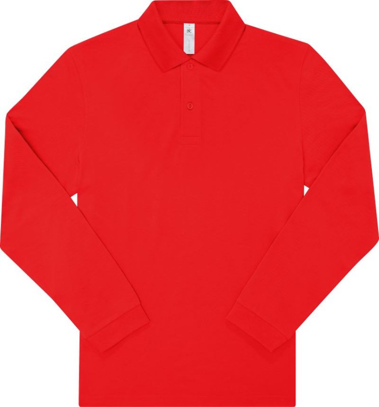 B&C My Polo 210 LSL Piqué polo s dlouhým rukávem z těžké bavlny 01.U427 red