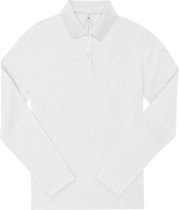 B&C My Polo 180 LSL /women Dámské piqué polo s dlouhým rukávem 01.W462 white