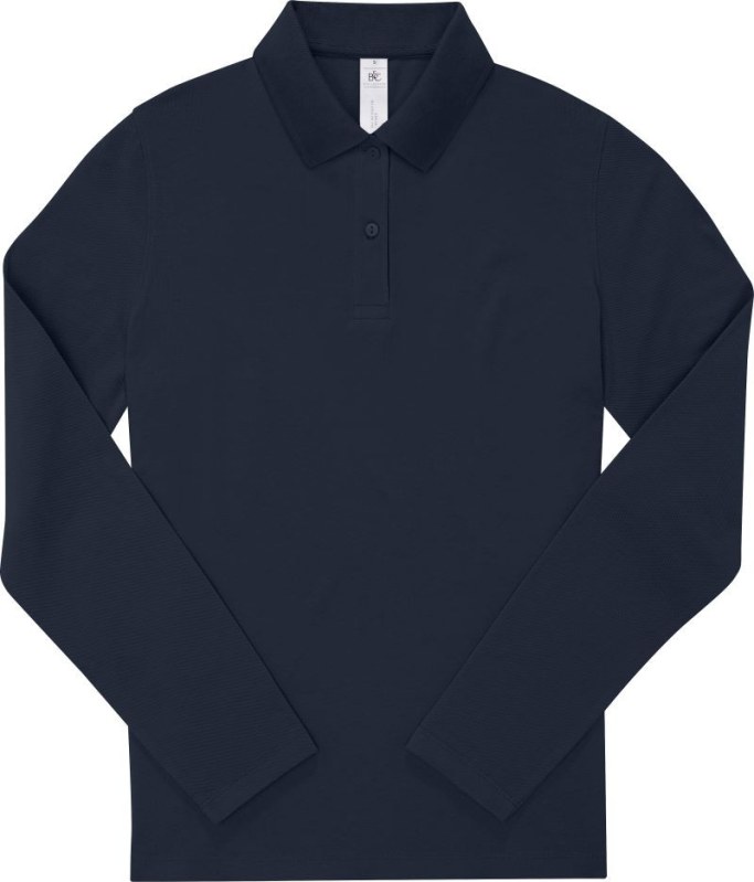 B&C My Polo 180 LSL /women Dámské piqué polo s&nbsp;dlouhým rukávem 01.W462 navy - Dámské oblečení trika