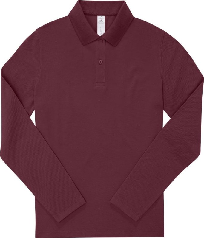 B&C My Polo 180 LSL /women Dámské piqué polo s dlouhým rukávem 01.W462 burgundy
