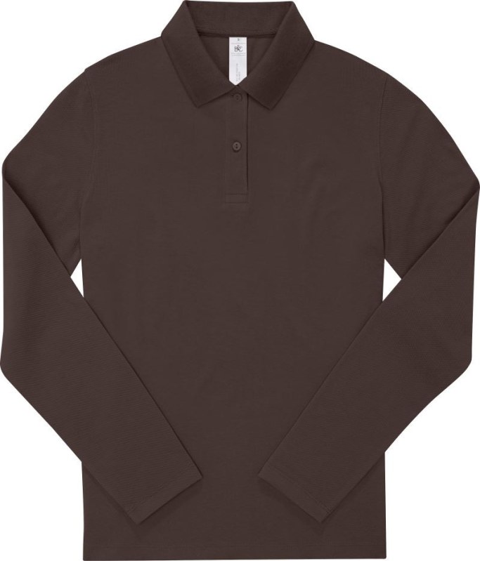 B&C My Polo 180 LSL /women Dámské piqué polo s&nbsp;dlouhým rukávem 01.W462 roasted coffee - Dámské oblečení trika