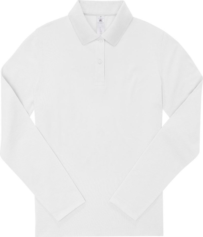 B&C My Polo 210 LSL /women Dámské těžké piqué polo s&nbsp;dlouhým rukávem 01.W464 white - Dámské oblečení trika