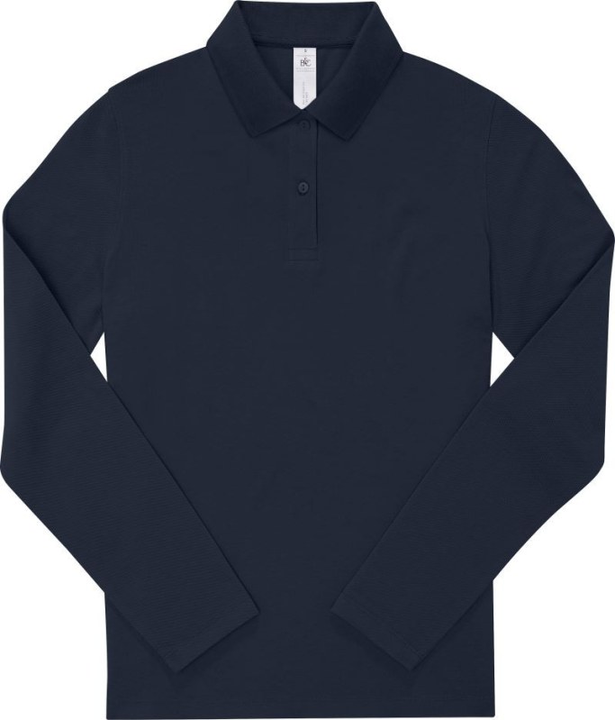 B&C My Polo 210 LSL /women Dámské těžké piqué polo s&nbsp;dlouhým rukávem 01.W464 navy - Dámské oblečení trika