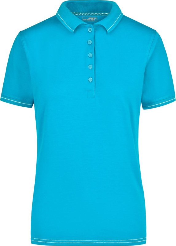 Daiber JN 568 Dámské žerzejové elastické polo 02.0568 aqua/white