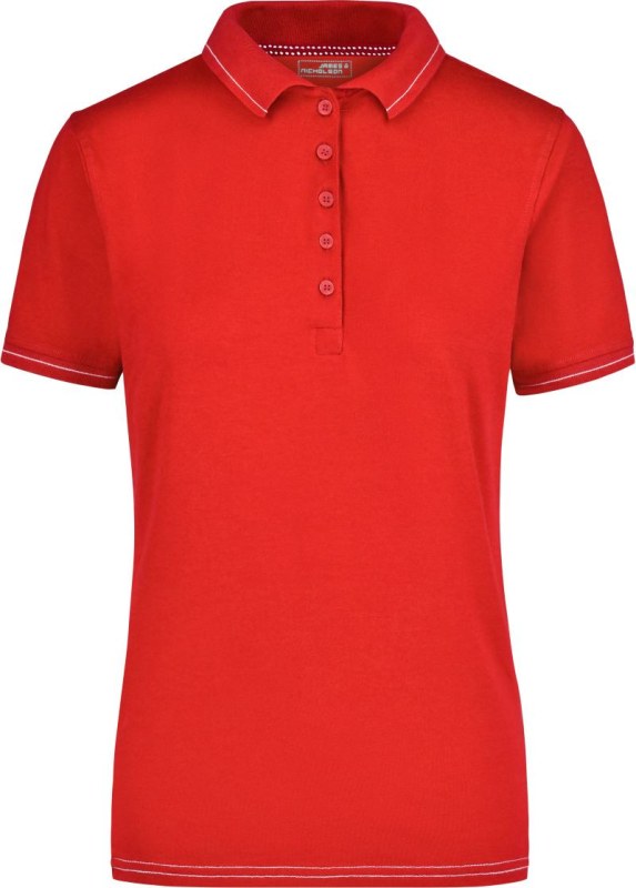 Daiber JN 568 Dámské žerzejové elastické polo 02.0568 red/white - Dámské oblečení trika