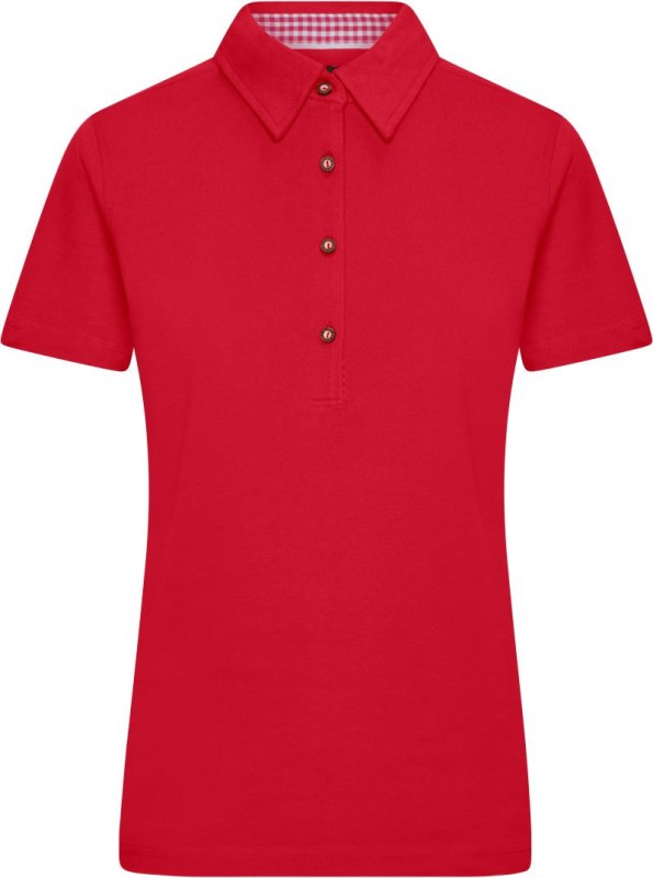 Daiber JN 715 Dámské piqué polo v tradičním krojovém stylu 02.0715 red/red white