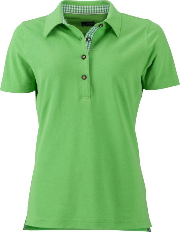 Daiber JN 715 Dámské piqué polo v tradičním krojovém stylu 02.0715 lime green/lime green white