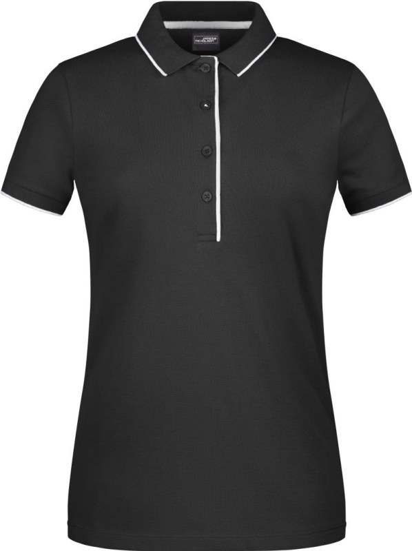 Daiber JN 727 Dámské piqué polo s kontrastní légou 02.0727 black/silver