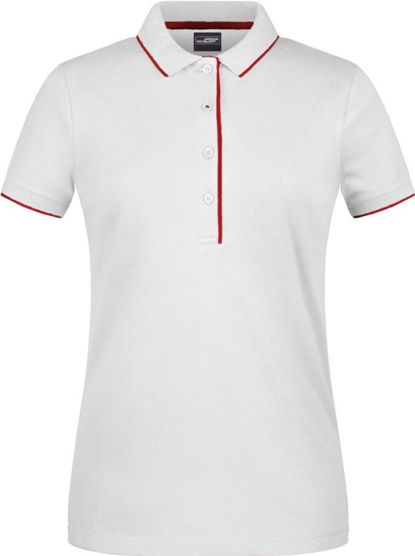 Daiber JN 727 Dámské piqué polo s kontrastní légou 02.0727 white/red