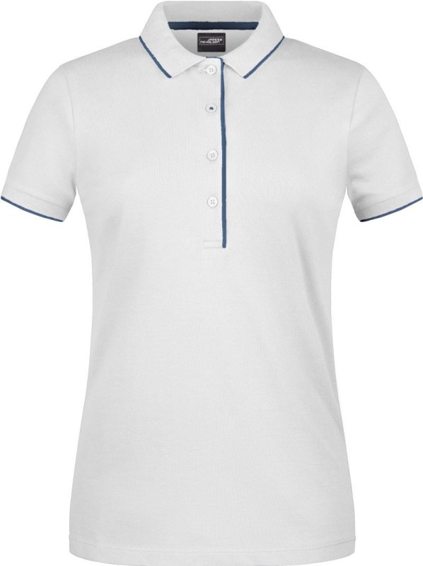 Daiber JN 727 Dámské piqué polo s kontrastní légou 02.0727 white/navy