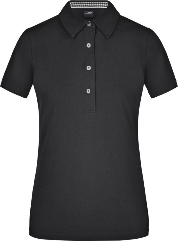 Daiber JN 969 Dámské piqué polo "Plain" 02.0969 black/black/white