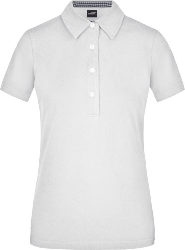 Daiber JN 969 Dámské piqué polo "Plain" 02.0969 white/navy/white - Dámské oblečení trika