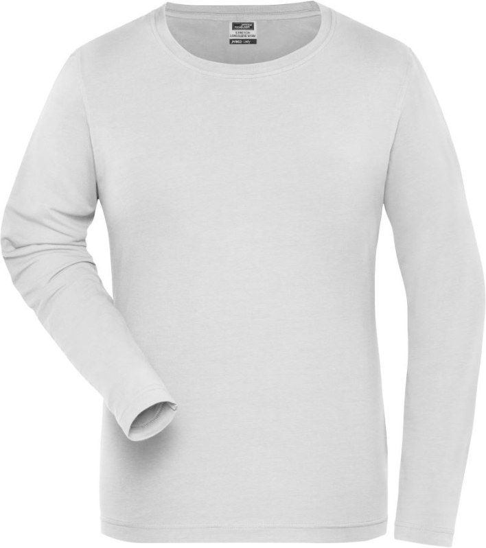 Daiber JN 1803 Dámské pracovní elast. tričko - Solid 02.1803 white - Dámské oblečení trika