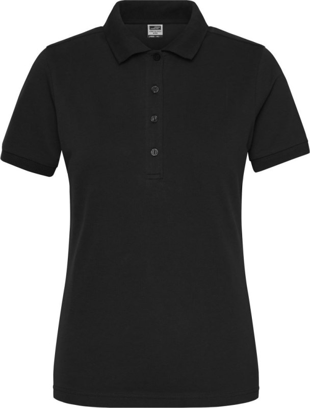 Daiber JN 1805 Dámské pracovní elastické bio polo - Solid 02.1805 black - Dámské oblečení trika