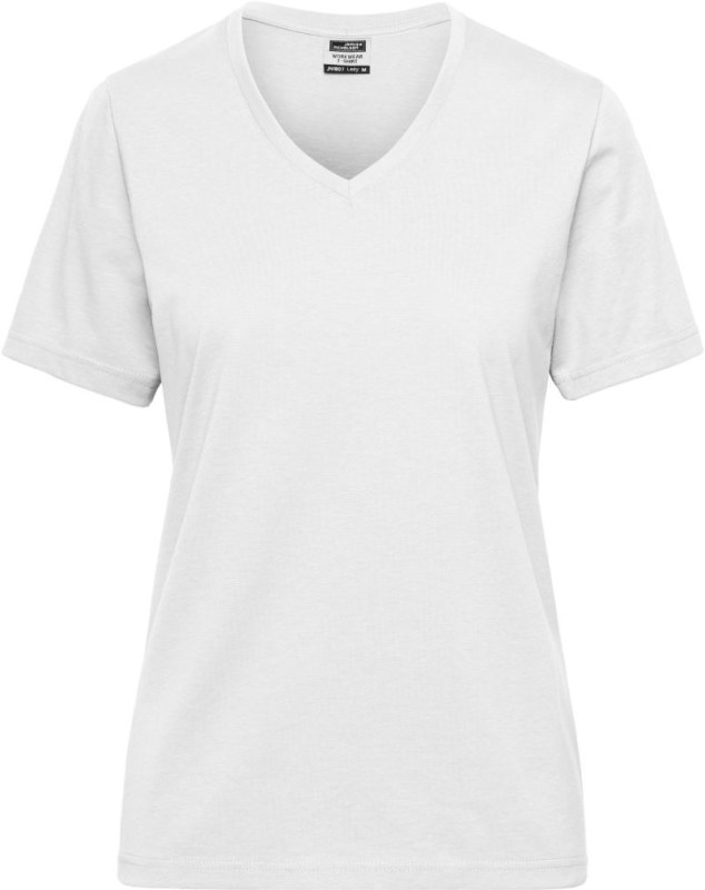 Daiber JN 1807 Dámské pracovní tričko z bio bavlny - Solid 02.1807 white