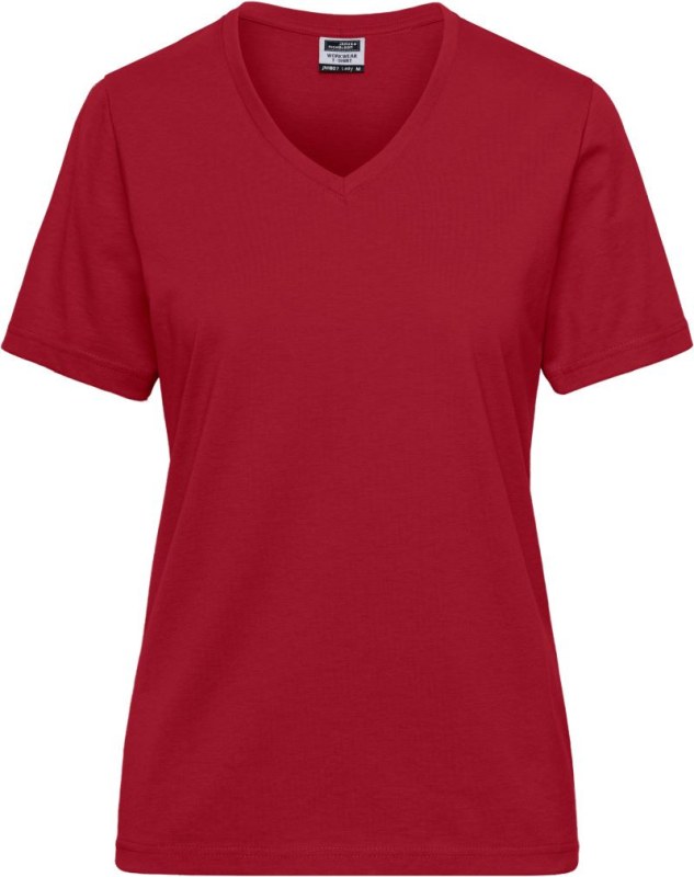 Daiber JN 1807 Dámské pracovní tričko z bio bavlny - Solid 02.1807 red