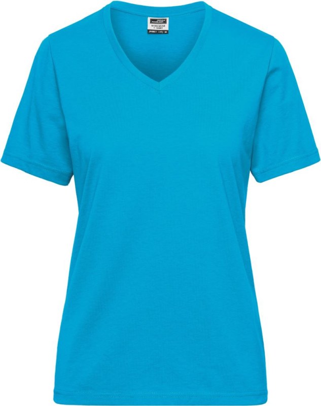 Daiber JN 1807 Dámské pracovní tričko z bio bavlny - Solid 02.1807 turquoise