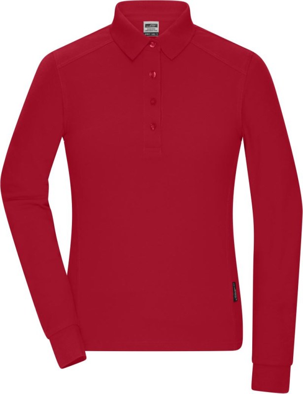 Daiber JN 1841 Dámské pracovní piqué polo s dlouhým rukávem 02.1841 red