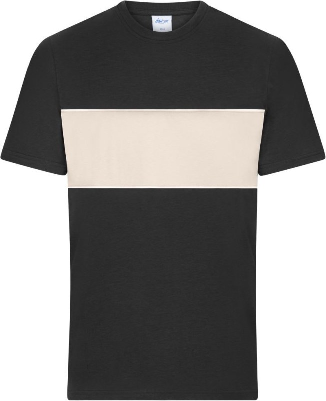 Daiber 8049 Tričko z bio bavlny "Colour-Block" 02.8049 black/sandstone