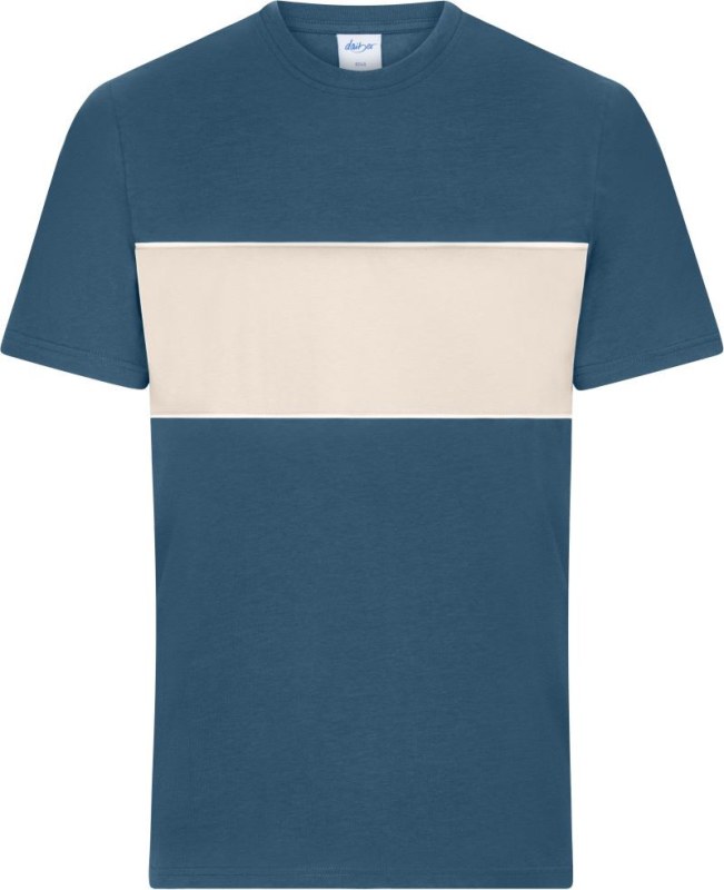 Daiber 8049 Tričko z bio bavlny "Colour-Block" 02.8049 dusty blue/sandstone