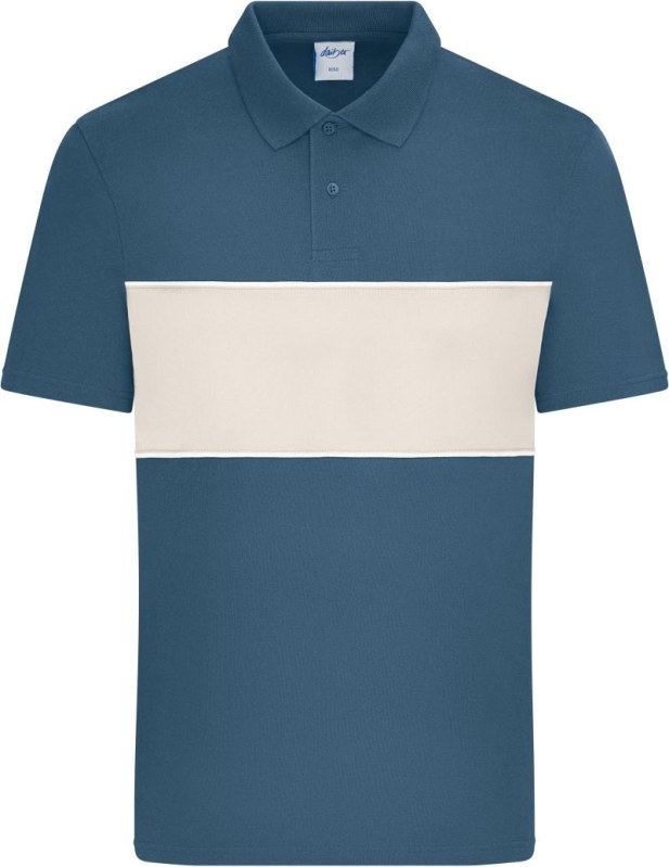 Daiber 8050 Bio polo "Colour-Block" 02.8050 dusty blue/sandstone