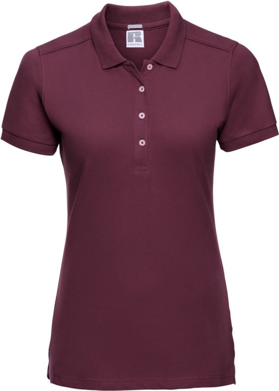 Russell Athletic 566F Dámské elastické piqué polo 10.566F burgundy - Dámské oblečení trika