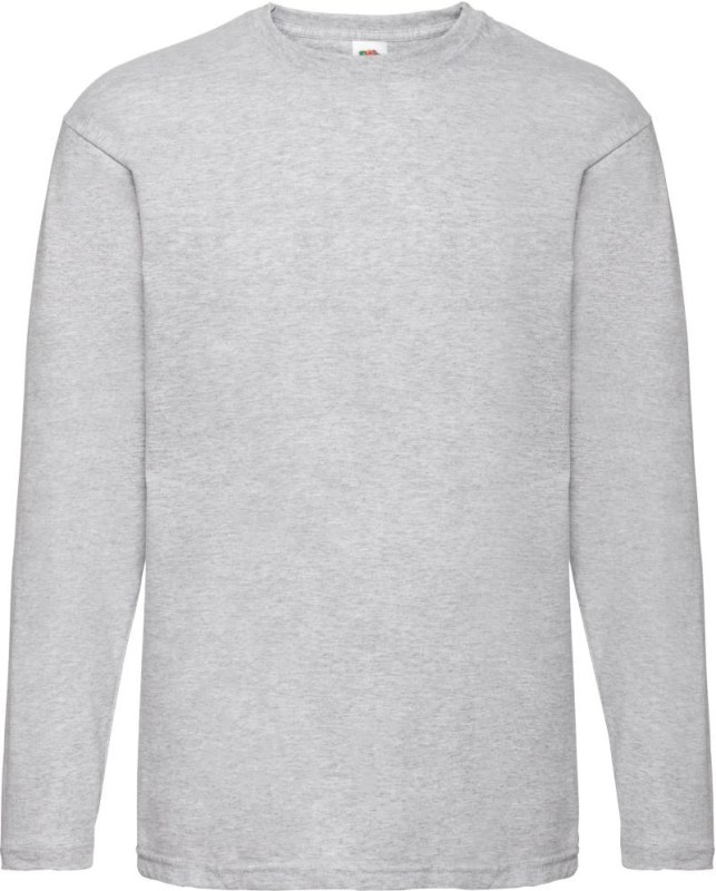 Fruit of the Loom Valueweight T LSL Tričko s dlouhým rukávem 16.1038 heather grey