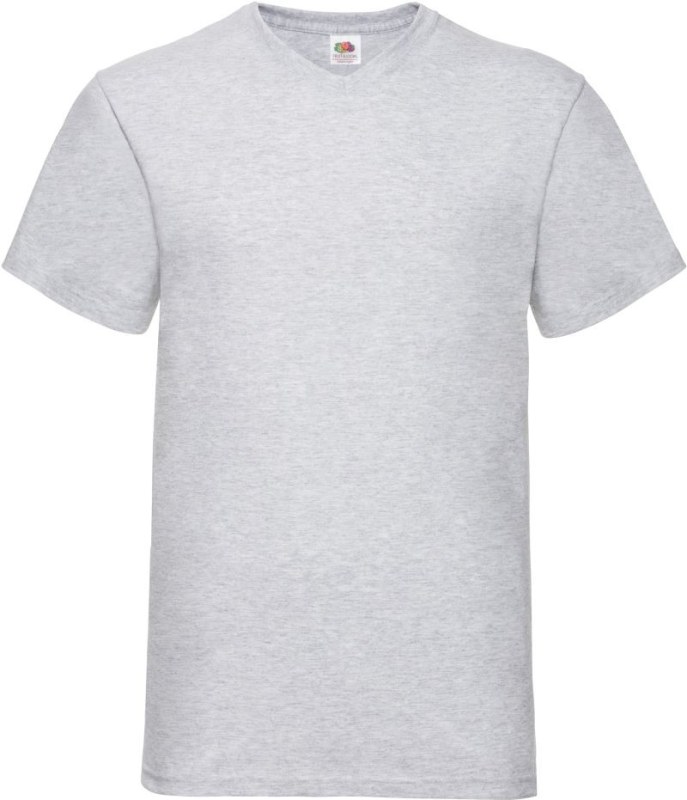 Fruit of the Loom Valueweight V-Neck T Tričko s výstřihem do V 16.1066 heather grey