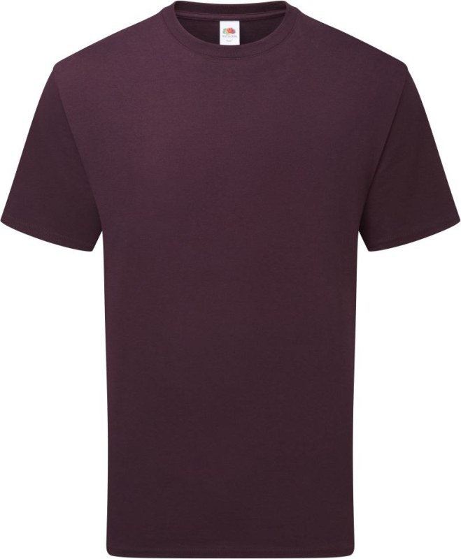 Fruit of the Loom Pure Cotton T Tričko z těžké bio bavlny 16.1362 dark plum