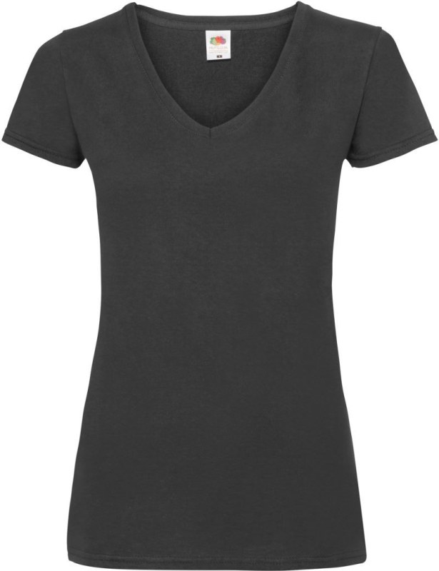 Fruit of the Loom Lady-Fit Valueweight V-Neck T Dámské tričko s výstřihem do V 16.1398 black