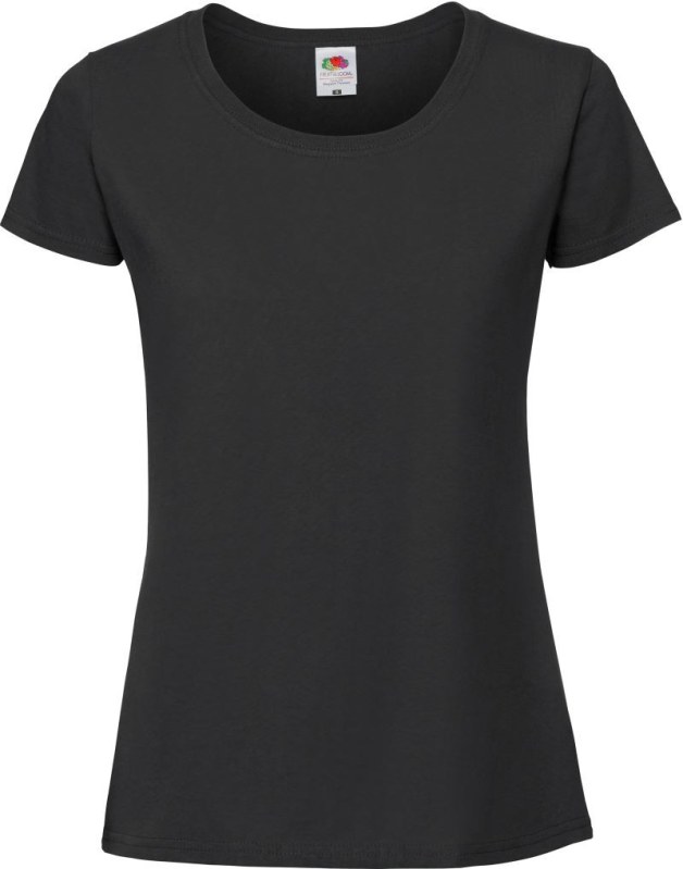 Fruit of the Loom Lady-Fit Iconic 195 T Dámské tričko z&nbsp;těžké bavlny 16.1424 black - Dámské oblečení trika
