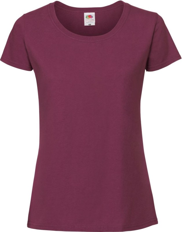 Fruit of the Loom Lady-Fit Iconic 195 T Dámské tričko z těžké bavlny 16.1424 burgundy