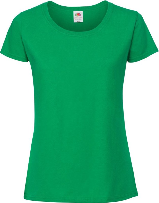 Fruit of the Loom Lady-Fit Iconic 195 T Dámské tričko z těžké bavlny 16.1424 kelly green