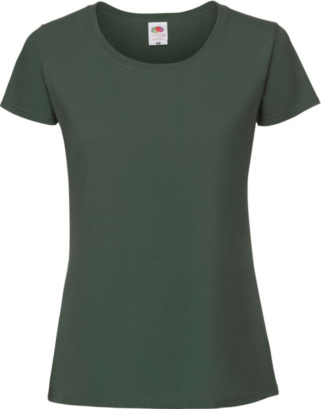 Fruit of the Loom Lady-Fit Iconic 195 T Dámské tričko z těžké bavlny 16.1424 bottle green