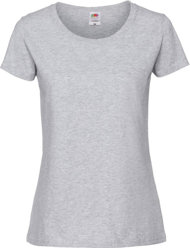 Fruit of the Loom Lady-Fit Iconic 195 T Dámské tričko z těžké bavlny 16.1424 heather grey