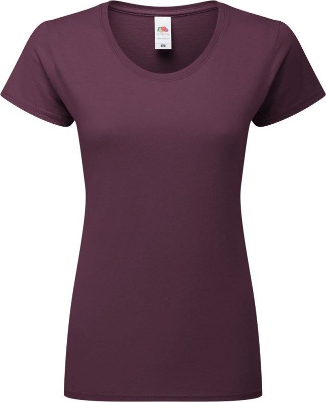 Fruit of the Loom Lady-Fit Iconic 195 T Dámské tričko z těžké bavlny 16.1424 dark plum