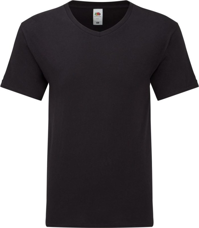 Fruit of the Loom Iconic 150 V-Neck T Tričko s výstřihem do V 16.1442 black