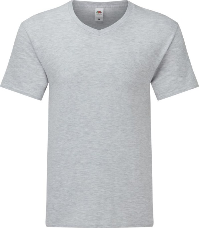 Fruit of the Loom Iconic 150 V-Neck T Tričko s výstřihem do V 16.1442 heather grey