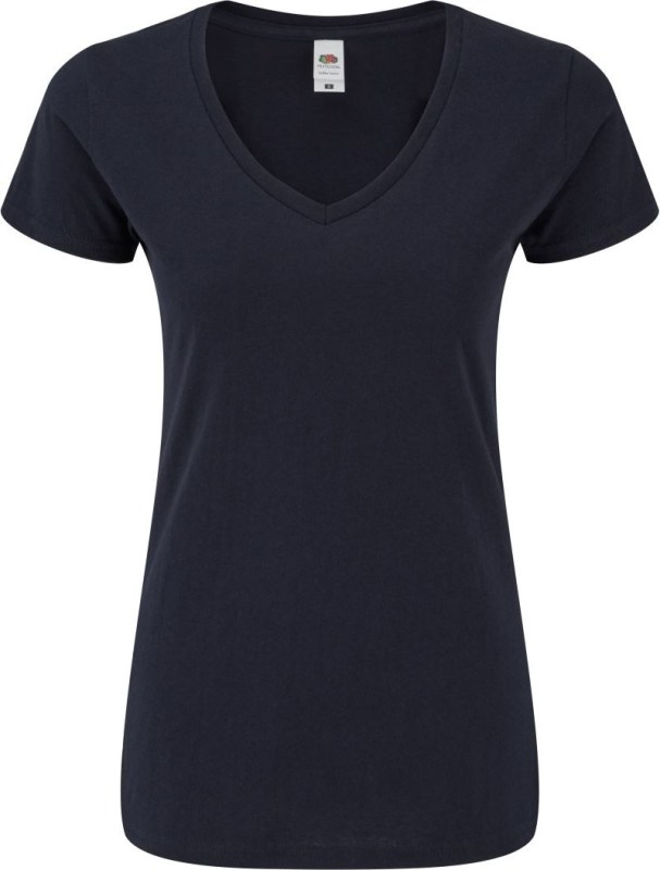 Fruit of the Loom Lady-Fit Iconic 150 V-Neck T Dámské tričko s výstřihem do V 16.1444 deep navy