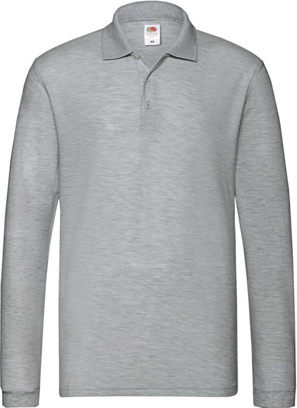 Fruit of the Loom Premium Polo LSL Piqué polo s&nbsp;dlouhým rukávem 16.3310 athletic heather - Dámské oblečení trika